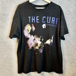 Vintage The Cure Shirt Mens XL Black Disintegration 2022 Tour Concert Tee Goth